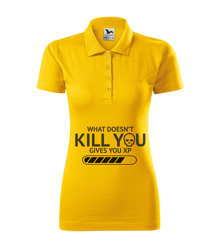 What doesn't kill you gives you xp - Galléros női póló sárga