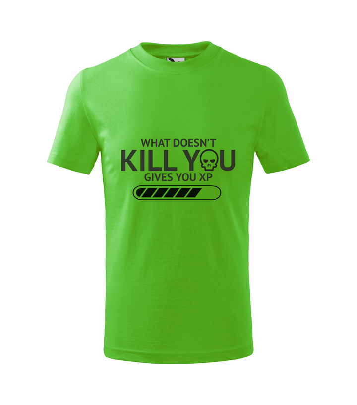What doesn't kill you gives you xp - Gyerek póló almazöld