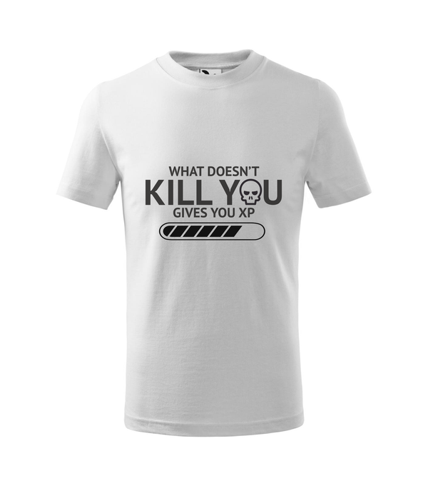 What doesn't kill you gives you xp - Gyerek póló fehér
