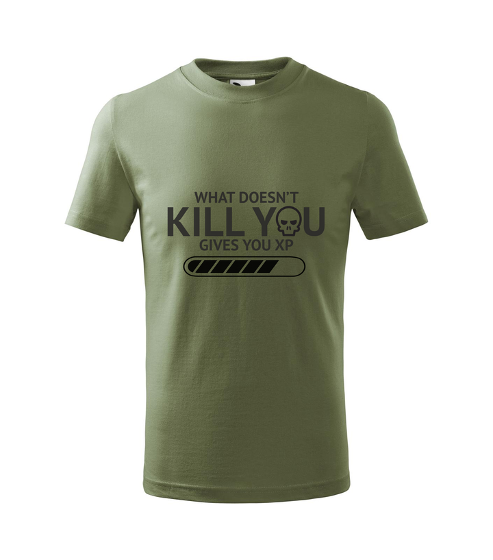 What doesn't kill you gives you xp - Gyerek póló khaki