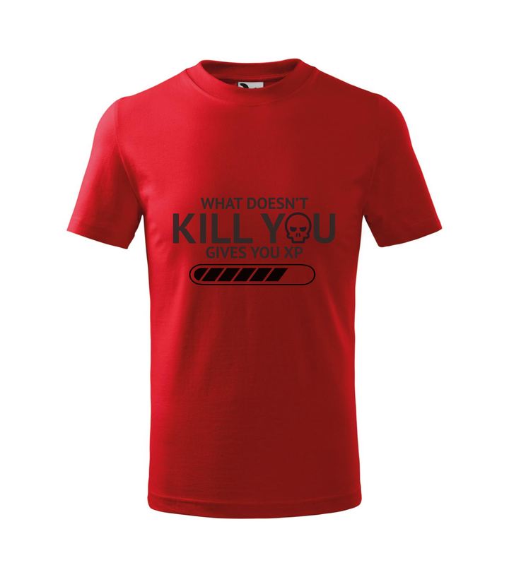 What doesn't kill you gives you xp - Gyerek póló piros