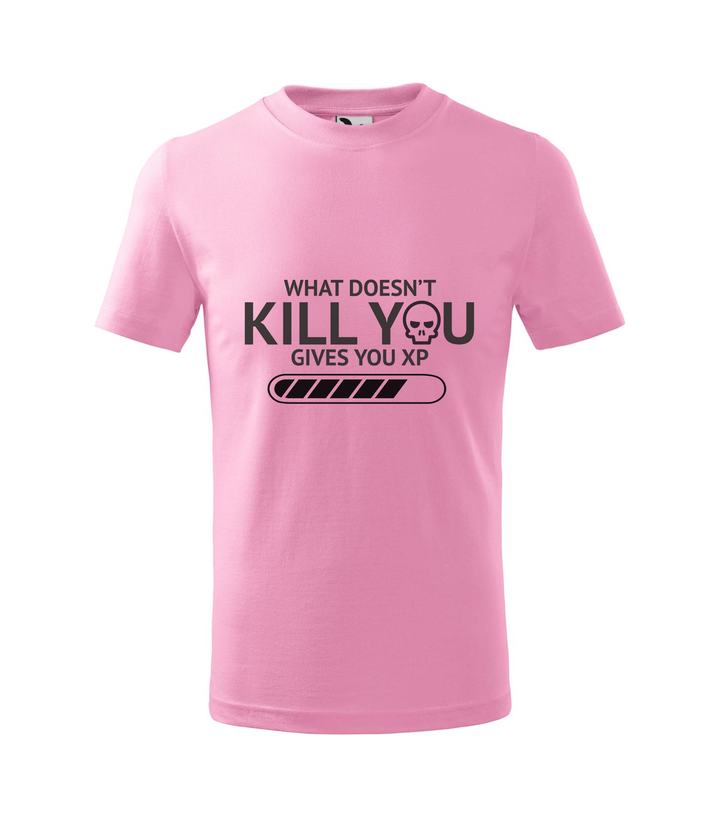 What doesn't kill you gives you xp - Gyerek póló rózsaszín