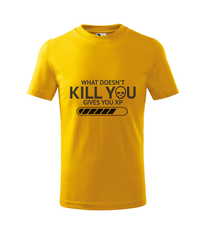What doesn't kill you gives you xp - Gyerek póló sárga