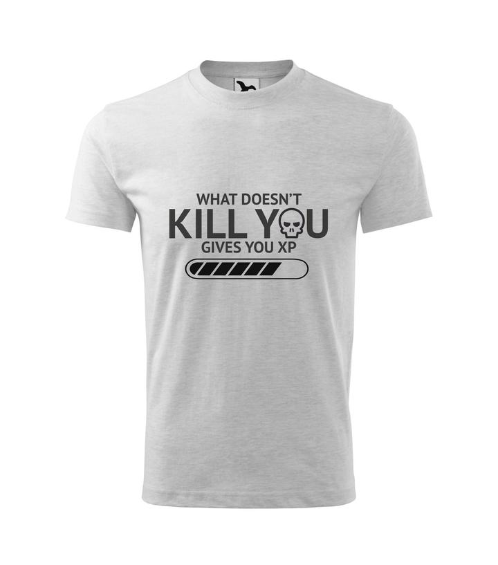 What doesn't kill you gives you xp - Gyerek póló világosszürke