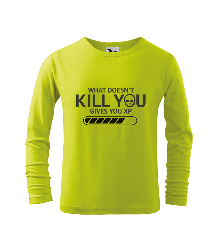 What doesn't kill you gives you xp - Hosszú ujjú gyerek póló lime