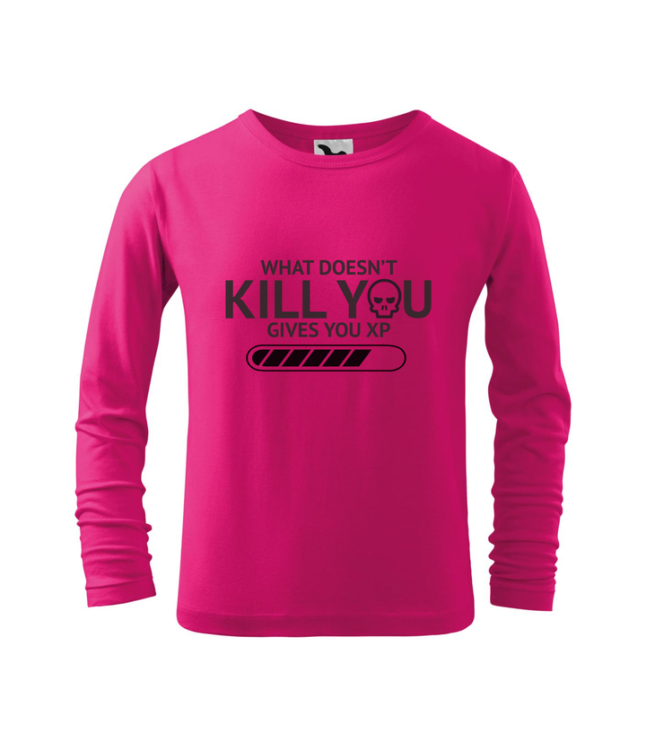 What doesn't kill you gives you xp - Hosszú ujjú gyerek póló málna