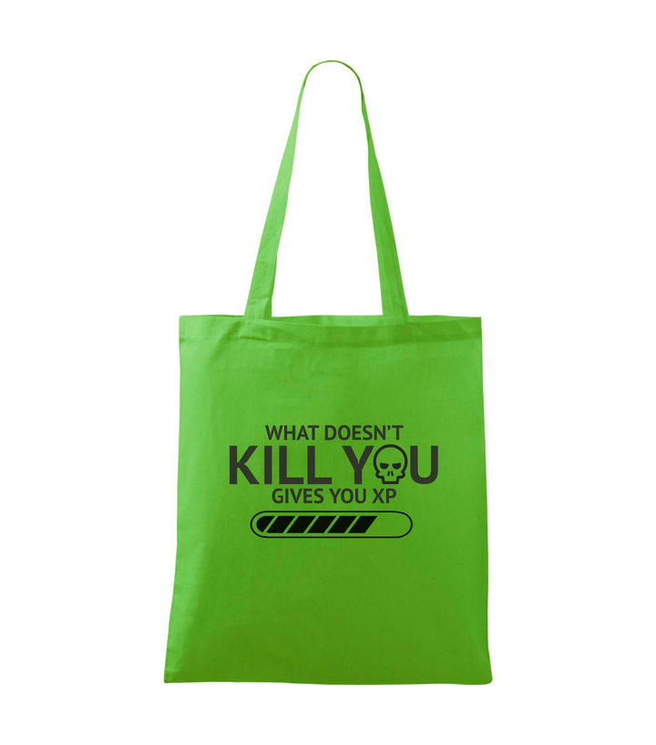 What doesn't kill you gives you xp - Vászontáska (42 x 38 cm) almazöld
