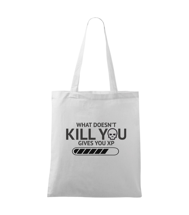 What doesn't kill you gives you xp - Vászontáska (42 x 38 cm) fehér