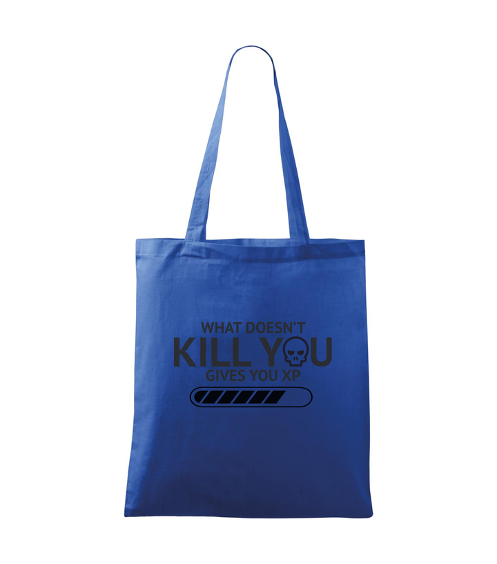 What doesn't kill you gives you xp - Vászontáska (42 x 38 cm) királykék