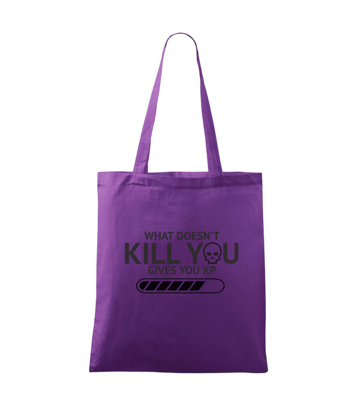 What doesn't kill you gives you xp - Vászontáska (42 x 38 cm) lila