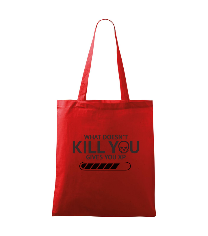 What doesn't kill you gives you xp - Vászontáska (42 x 38 cm) piros