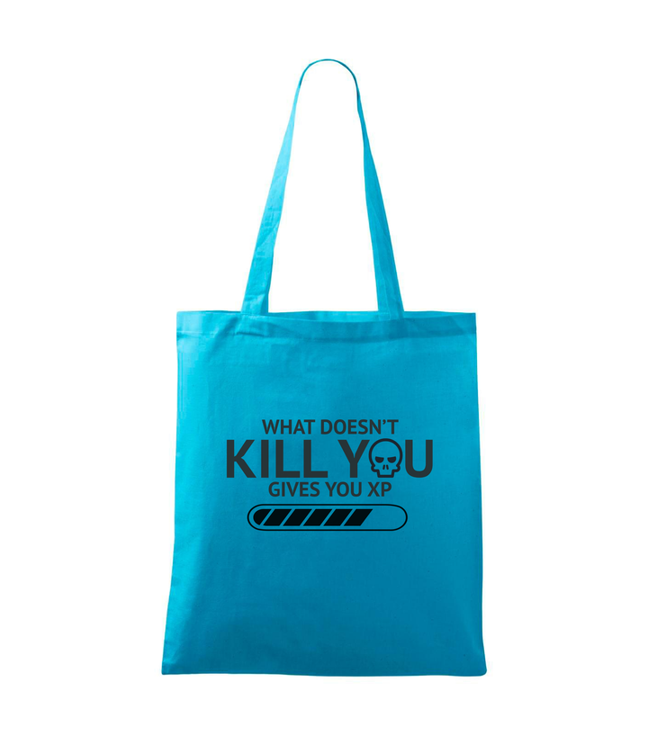 What doesn't kill you gives you xp - Vászontáska (42 x 38 cm) türkiz