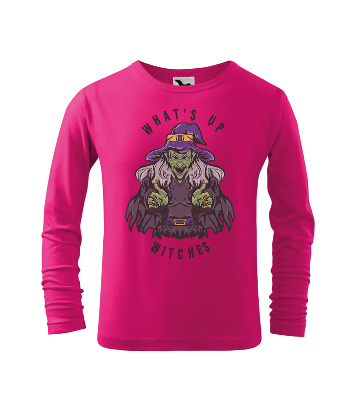 What's up witches - Hosszú ujjú gyerek póló málna