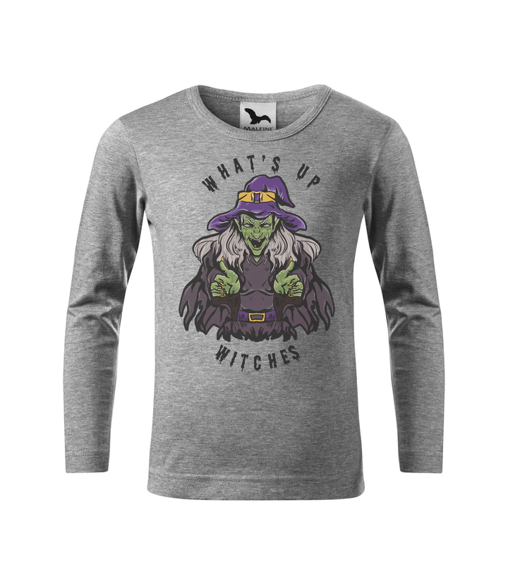 What's up witches - Hosszú ujjú gyerek póló sötétszürke