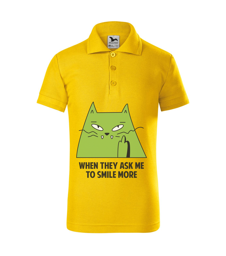 When they ask me to smile more - Galléros gyerek póló sárga