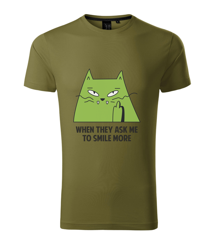 When they ask me to smile more - Prémium férfi póló avokádózöld