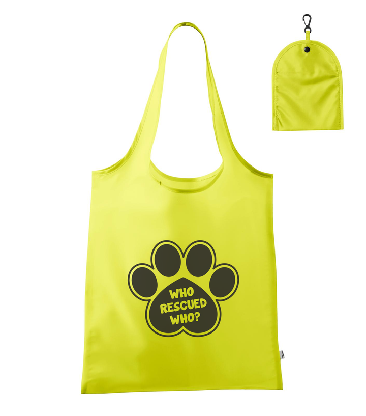 Who rescued who (dog) - Bevásárló táska neon sárga
