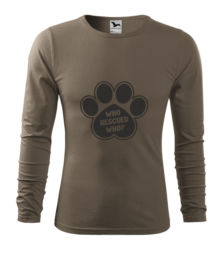 Who rescued who (dog) - Hosszú ujjú férfi póló army