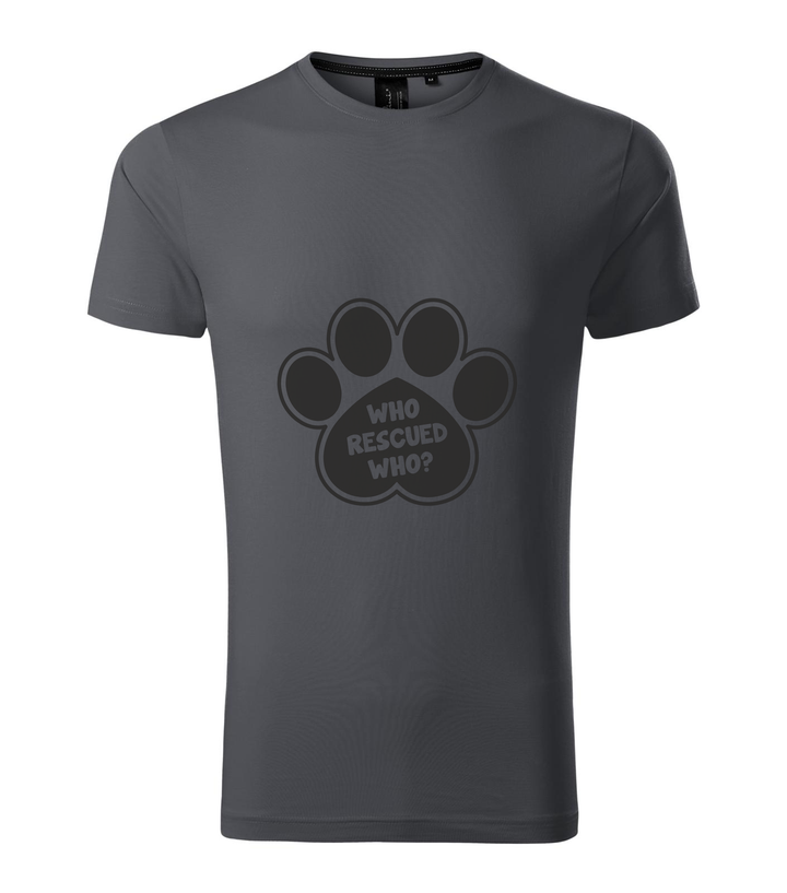 Who rescued who (dog) - Prémium férfi póló világos anthracite