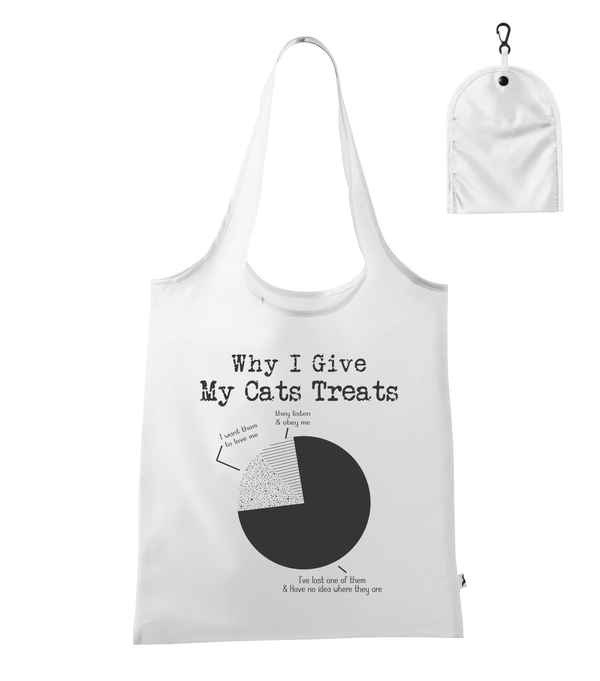 Why i give my cats treats - Bevásárló táska fehér
