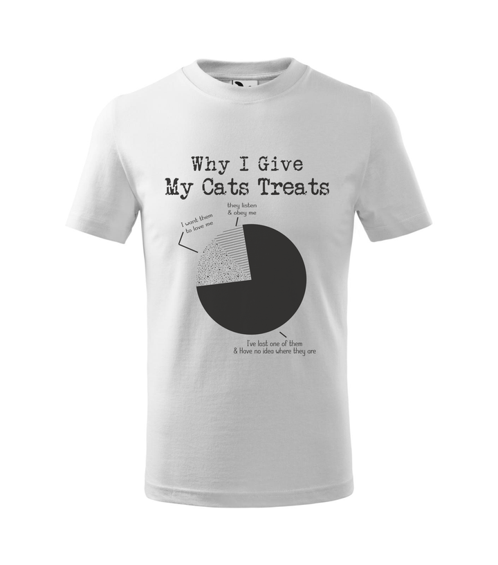 Why i give my cats treats - Gyerek póló fehér
