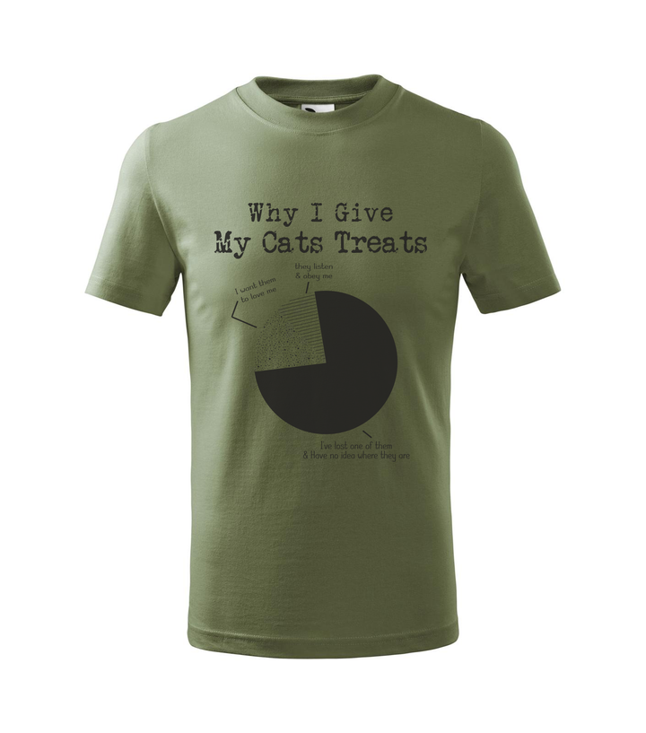 Why i give my cats treats - Gyerek póló khaki