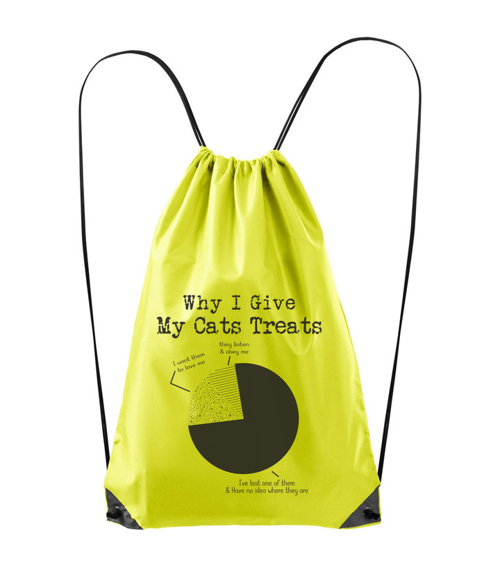 Why i give my cats treats - Hátizsák neon sárga