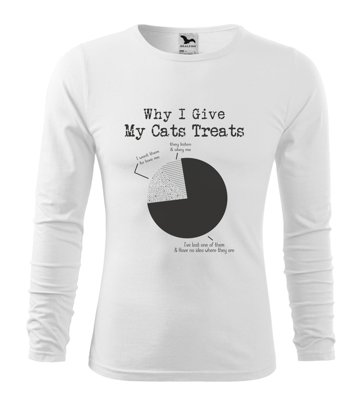 Why i give my cats treats - Hosszú ujjú férfi póló fehér