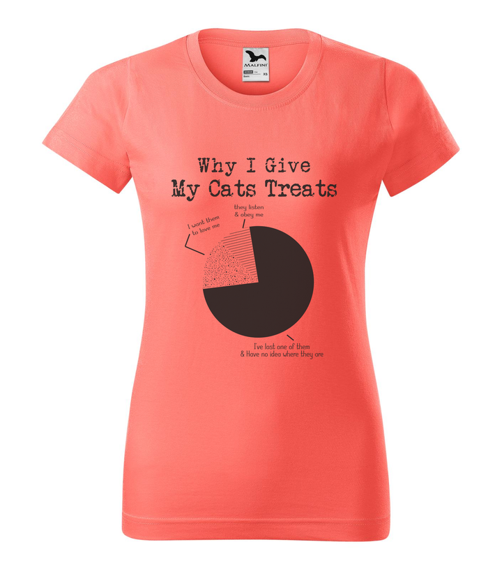 Why i give my cats treats - Női póló coral