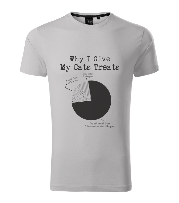 Why i give my cats treats - Prémium férfi póló ezüstszürke