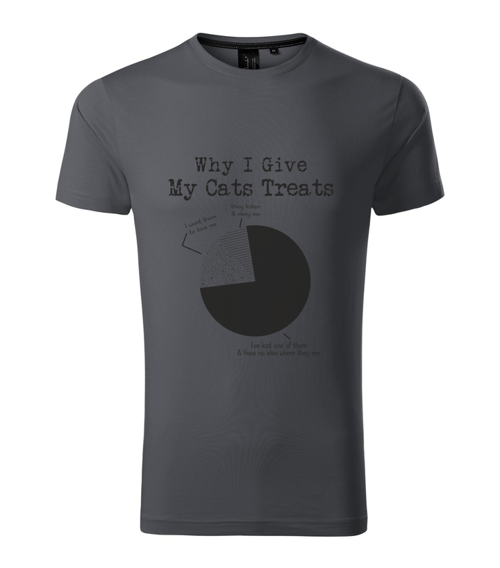 Why i give my cats treats - Prémium férfi póló világos anthracite