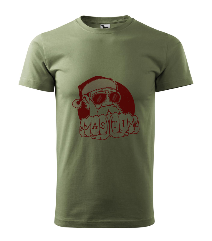Xmas Time Bad Santa - Férfi póló khaki