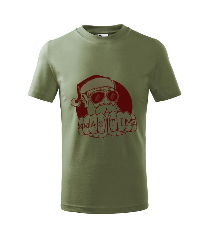 Xmas Time Bad Santa - Gyerek póló khaki
