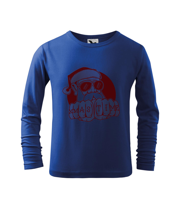 Xmas Time Bad Santa - Hosszú ujjú gyerek póló királykék