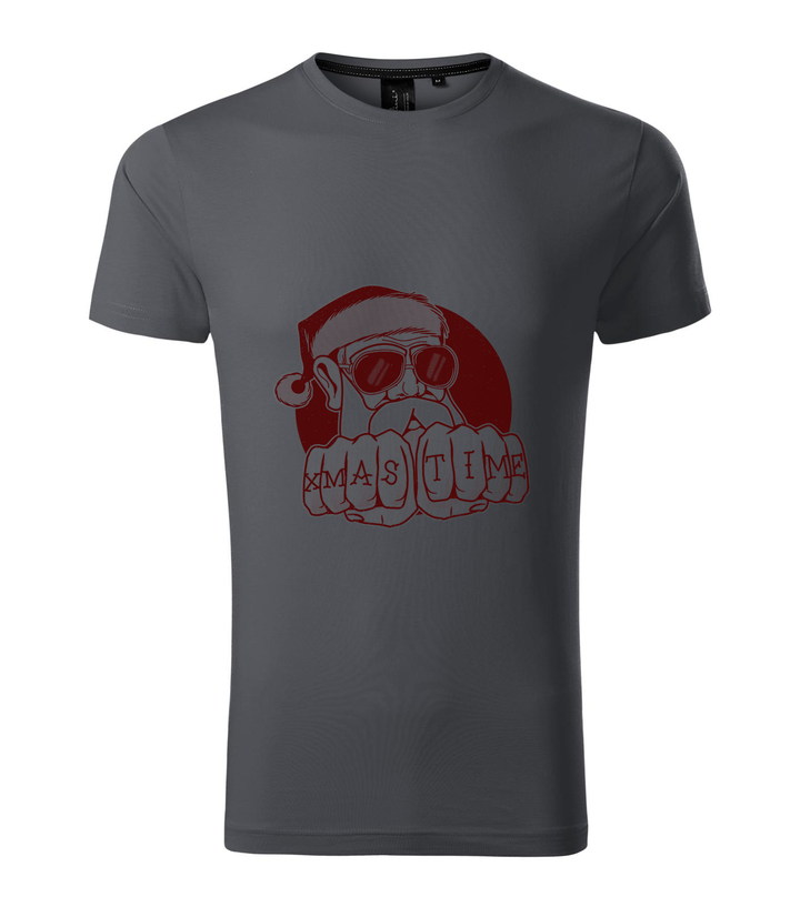 Xmas Time Bad Santa - Prémium férfi póló világos anthracite